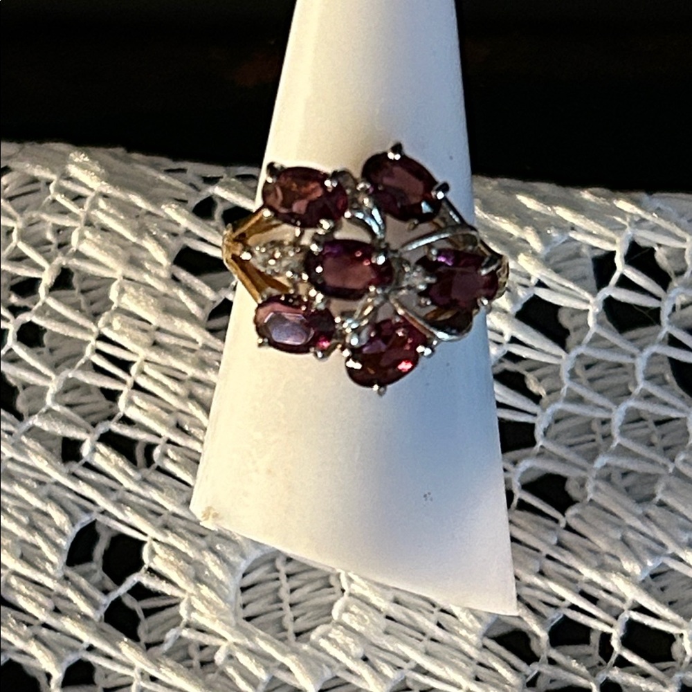 Vintage Purple Cluster Ring 14k GE